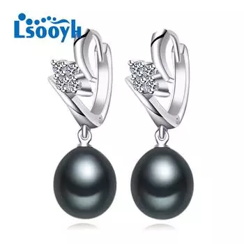 LSOOYH серьги-кольца с натуральным пресноводным жемчугом и кубическим цирконием, модные серьги-кольца для женщин белый