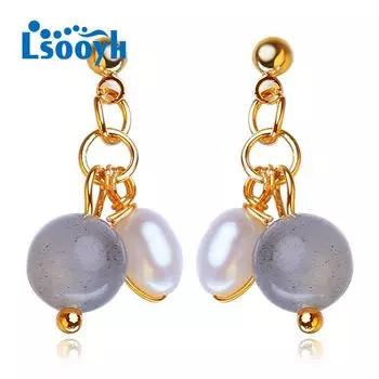 LSOOYH серьги нерегулярной формы с натуральным пресноводным жемчугом в стиле барокко, модные большие серьги в стиле панк для свадебной вечеринки для женщин A разноцветный