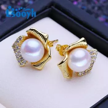 LSOOYH серьги с натуральным пресноводным культивированным жемчугом для женщин и девочек, друзья, модные серьги-гвоздики в форме сердца золотого цвета, подарок на день рождения белый