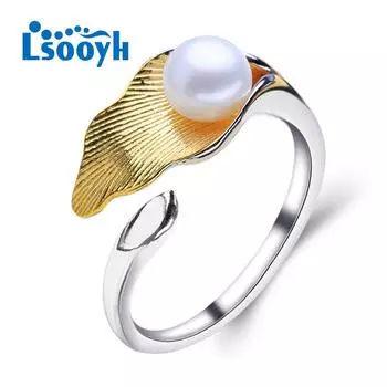 LSOOYH Винтажное Кольцо Обещание Волна Изящные Регулируемые Кольца Из Натурального Пресноводного Жемчуга Женские Ювелирные Изделия Подарки На День Рождения Resizable розовый