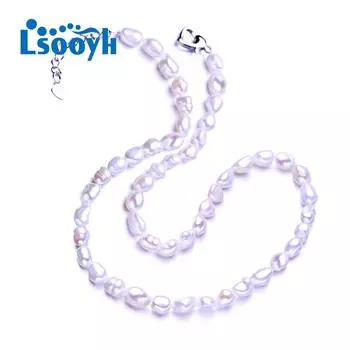 LSOOYH жемчужное колье, ожерелье, модная женская модная подвеска с пресноводным жемчугом, черная веревочная цепочка в стиле панк 34cm белый