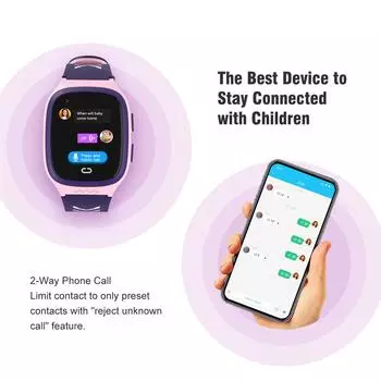 LT31 Смарт-часы для мальчиков и девочек 4G Детские часы для видеозвонков с 1,4-дюймовым IPS-экраном Водонепроницаемые детские Eurasian version розовый