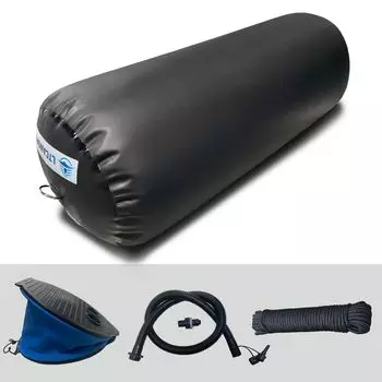 LTCANOPY Тяжелый пневматический корабельный бампер 30 x 76 см, используемый для защиты яхт из ПВХ черного цвета, оснащен 10-метровым двойным плетеным нейлоновым тросом и ножным насосом.