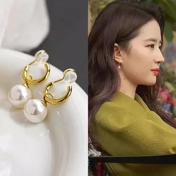 Лю Ифэй вдохновил роскошные силиконовые клипсы для ушей для женщин с жемчугом