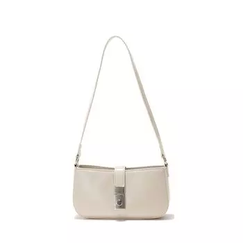 Lu Xiaohuo Suyum Black All-Match Classic Square Sling Bag Retro Baguette Bag Shoulder Underarm Bag Commuter Messenger Bag Beige White