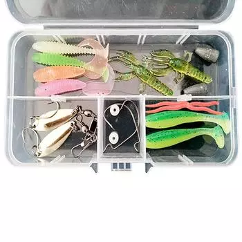 Lua Bait Set Lua Bait Fake Bait Lua Sequins Soft Bait Bucktails Ray Frog Minnow Bionic Boxed Set as the picture