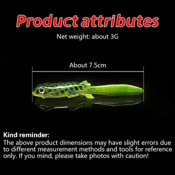 Lua Soft Bait Мягкая кукла-рыба 7.5 см/3 г Имитация ящерицы Thunder Frog Мягкая приманка Мягкий силикон