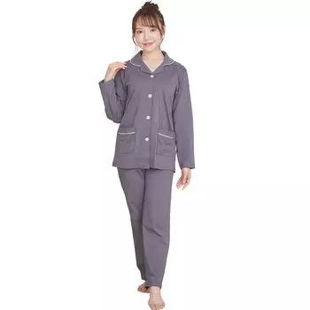 Луанна Джена Хлопок Шелк Джерси Лонгслив Домашняя одежда Разработана для комфорта и размера Угольный QWHI07 от Sleep Женские 100% Пижамы, Комплект, Сон,