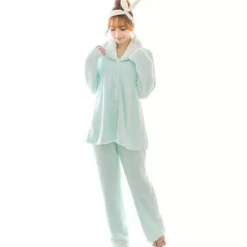 Luanna Jena Room Wear Пижама пушистая с длинными рукавами верх и низ комплект QW443 женская (зеленый) зелёный
