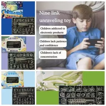 Luban Lock Luban Lock Волшебная игрушка-трюк Головоломка Разблокировать игрушку 3D головоломка для детей и взрослых 40pcs