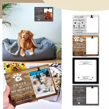 Любимый сувенир, персонализированная деревянная фоторамка с гравировкой на память о собаке, больше не рядом со мной, навсегда в моем сердце Потеря подарка для домашнего животного One Size