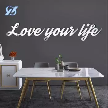 Любите свою жизнь английские буквы акриловое зеркало наклейка украшение на стену дома настенная наклейка XN194-S красный
