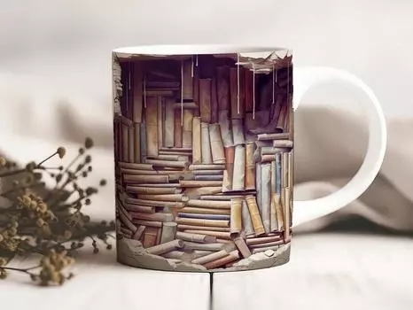 Любитель Книг Библиотека Керамическая Кофейная Кружка Книжная Полка Книжная Полка Фанаты Чашка для Чая Чтение 301-400ml