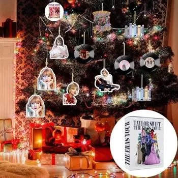 Любитель музыки Адвент-календарь 24 дня обратный отсчет до Рождества Скрытый ящик праздничный подвесной брелок для детей подростков женщин