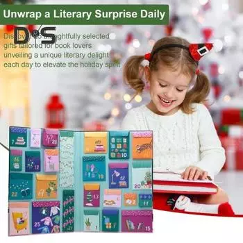 Любители книг Адвент-календарь Рождественский календарь обратного отсчета на книжную тематику 25 книжных подарков для читателей Детей Взрослых Девочек Мальчиков 1pc