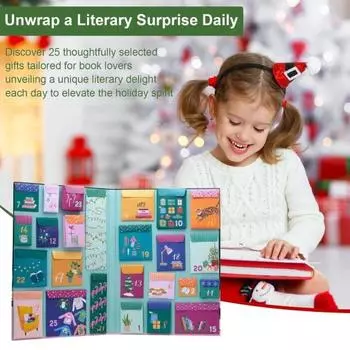 Любители книг Адвент-календарь Рождественский календарь обратного отсчета на книжную тематику 25 книжных подарков для читателей Детей Взрослых Девочек Мальчиков 1pc