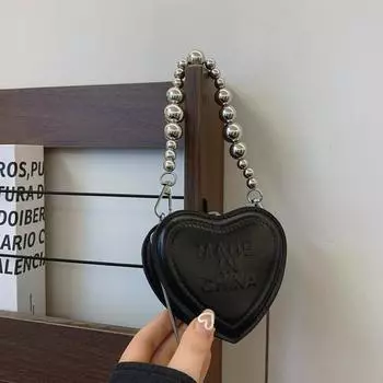 Люблю осень личность досуг красота иностранный стиль цепочка ниша маленькая сумка женская 2024 новая сумка-мессенджер подмышки чёрный