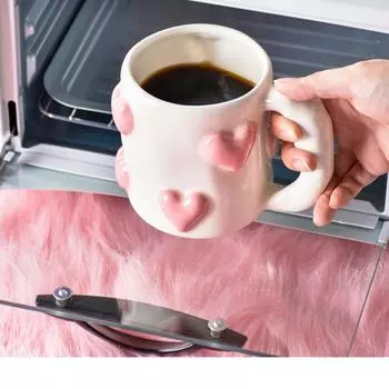 Люблю сахарную вату керамическая кружка под глазурью расписанная вручную керамическая кружка для кофе молочная кружка подарок на день рождения 401-500ml розовый