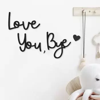 Люблю тебя, пока, деревянная вывеска, настенное украшение, семейный декор для прихожей, настенное искусство над дверью, подарок на день святого Валентина, прихожая, коридор чёрный