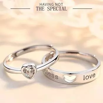 Люблю тебя всем сердцем, кольцо для пары, мужское и женское кольцо с полым сердцем и бриллиантом