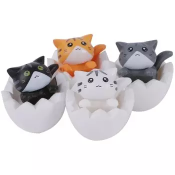 Lubonarie Lucky Cat Фигурка Яичная скорлупа Аксессуары для интерьера и входа (белый)