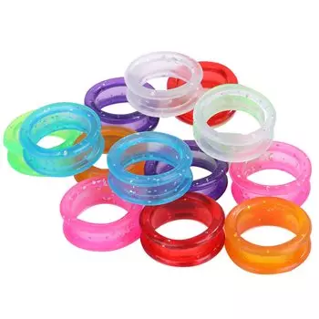 Lubonarie Scissor Ring Thinning Finger Hole Adjustment Ring 14 Pieces 7 Colors Silicone (Colorful)