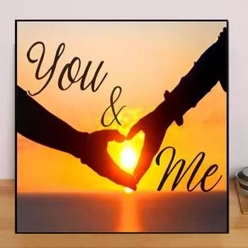 Любовь DIY 5D Алмазная картина Рука об руку Алмазная вышивка Полный набор аниме Наборы для вышивки крестом Домашний декор Подарок ручной работы Round 25x25cm