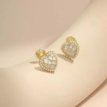 Любовь Искусственный жемчуг Роскошные модные эмалевые серьги Москитная спираль клипса для ушей без пирсинга для женщин