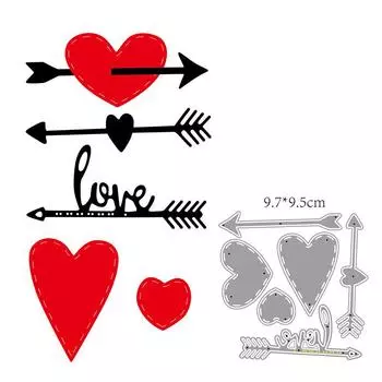 Любовь Купидон стрелка дизайн стиль металлический трафарет для DIY Скрапбукинг альбом фото тиснение бумажная карта ремесленный декор серебряный