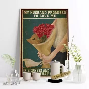 Любовь Поэзия Художественный Принт Плакат Свадебная Клятва Цитата Ретро Стикер Стены Годовщина Свадьбы 21cm30cm NoFrame