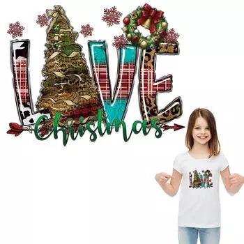 Наклейки Love Christmas для одежды, утюжок на Parches, Ropa Arts Crafts, толстовки, аппликация на футболке, аппликация своими руками, одежда 23x18.5cm