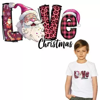 Любовь Рождество термоклейкая передача DIY аксессуар моющаяся одежда аппликация термоклейкая передача художественные ремесла наклейка для глажки