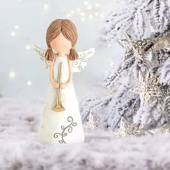 Любовь Рукоделие Золотой Рог Трубы Фигурки Ангелов Молящиеся Украшения Библия Скульптура Херувимы 2