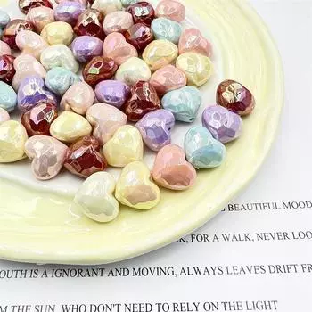 Любовь с прямым отверстием, свободные бусины, сделай сам, цветные, с УФ-покрытием, звездное небо, светящаяся цепочка для мобильного телефона, макароны, 5 шт., аксессуары для орнамента, поверхность выреза синий