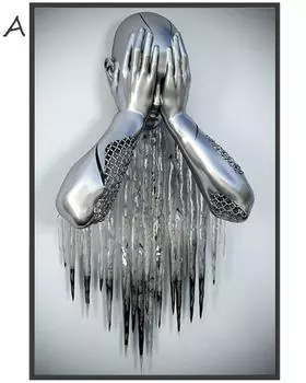 Любовь Сердце 3D Эффект Стены Искусства Металлическая Фигура Статуя Живопись Современное Настенное Искусство Холст Картины Украшения Подарок на День Святого Валентина Настенный Декор для Домашнего Офиса 21*30cm