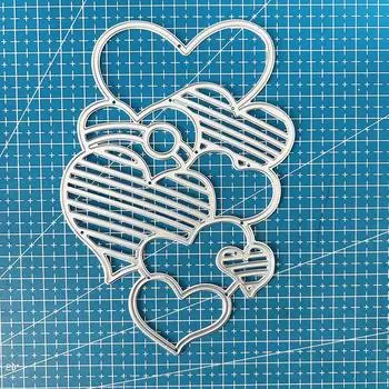 Любовь Сердце Группы Металлические режущие штампы DIY Скрапбукинг Тиснение Бумага Фотоальбом Поделки Шаблоны Форма Трафареты dies