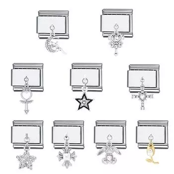 Любовь Сердце Крест Бабочка Итальянские Ссылки Шармы Нержавеющая Сталь 9 Мм Браслет Бусина Шарм DIY Изготовление Ювелирных Изделий Модный Подарок A9