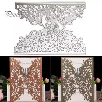 Любовь Сердце Кружева Резка Скрапбукинг Тиснение DIY Бумага Ремесло Трафарет Плесень серебряный