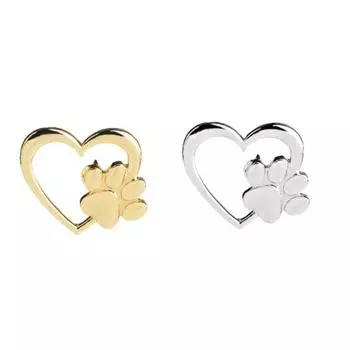 Любовь Сердце Лапа Брошь Булавка Шарф Свитер Платье Унисекс Декор Подарок золотистый