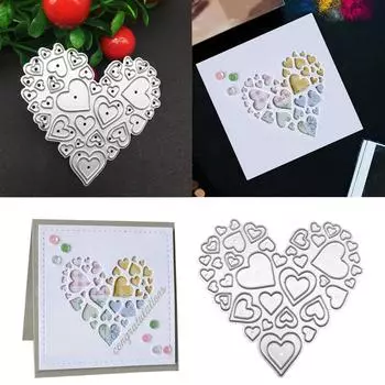 Любовь сердце металлический трафарет Скрапбукинг трафарет высечки карты тиснение DIY фотоальбом шаблон формы украшения 1