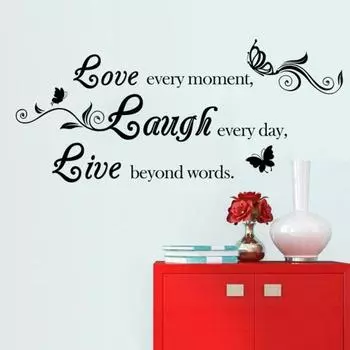 Любовь, смех, живая резная наклейка на стену, обои для гостиной, наклейки