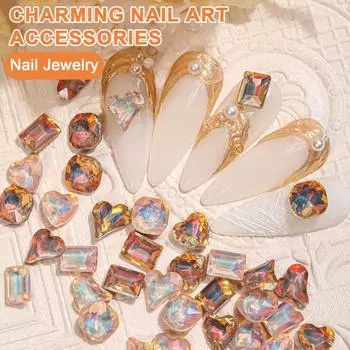 Любовь толстые квадратные стразы DIY заостренное дно прочные украшения для ногтей H