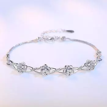 Любовь Три Жизни Три Поколения Десять Миль Персиковый Цветок Весна Серебряный Браслет Девушки Ретро Цветение Слива Украшения Для Рук