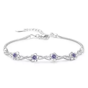 Любовь, три жизни, три жизни, десять миль весенний серебряный браслет с цветком персика, женские украшения для рук со сливой в стиле ретро Adjustable size