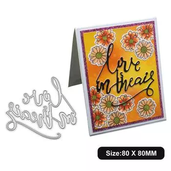 Любовь в Zhe Air Frame металлический серебристый трафарет тиснение резка штампы для скрапбукинга бумага альбом карты изготовление серебряный