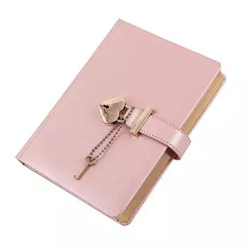 Любовь Замок Книга Пароль Блокировка Дневник Блокнот Девушка Сердце Блокнот розовый