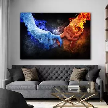 Любовник холст картина рука об руку настенная печать украшения спальни современные картины искусство на холсте 21*30cm