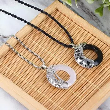 Любовник Пара Кулон Ожерелье Аксессуары Ювелирные Изделия Подарки на День Святого Валентина чёрный