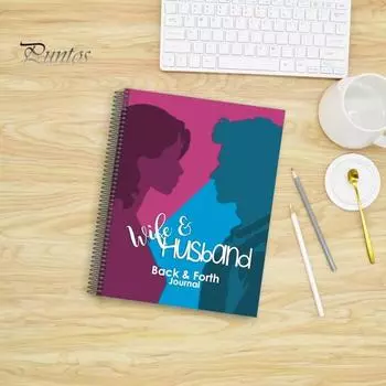 Любовный дневник, блокнот, жена, муж, задняя часть, передняя часть, любовный журнал, печатная обложка, парный дневник, средства общения для брака 1pc