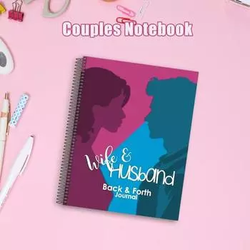 Любовный дневник, блокнот, жена, муж, задняя часть, передняя часть, любовный журнал, печатная обложка, парный дневник, брак, общение